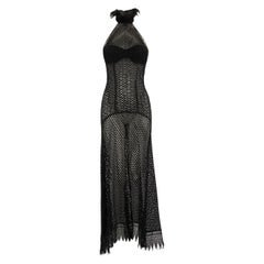 Used La Perla Black Broderie Anglaise Maxi Dress Size M