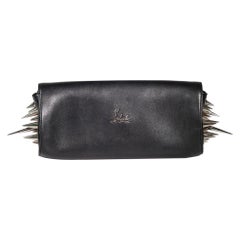 Used Christian Louboutin Black Leather Marquise Clutch