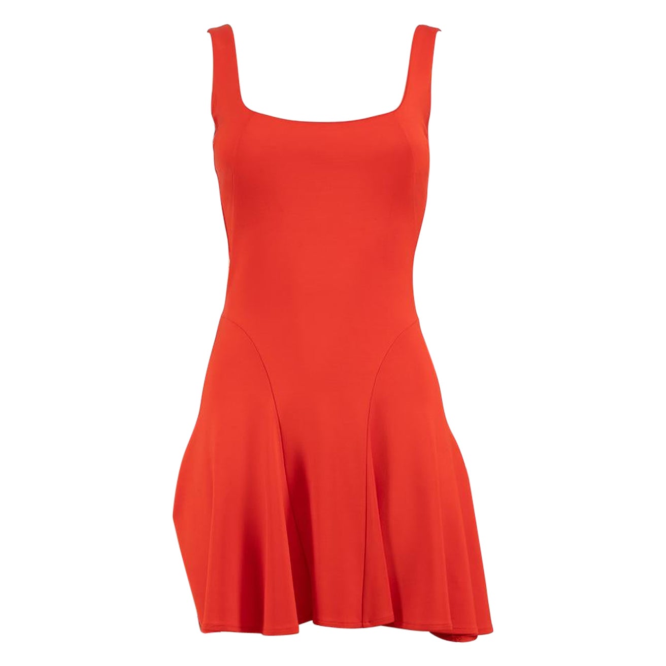 Philipp Plein Red Sleeveless Flared Mini Dress Size M For Sale