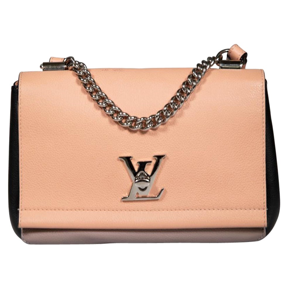 Louis Vuitton 2015 Pink Leather Colourblock Lockme II BB Crossbody Bag For Sale