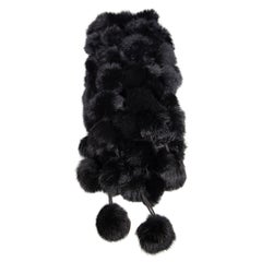 Unbranded Black Fur Pom Pom Scarf