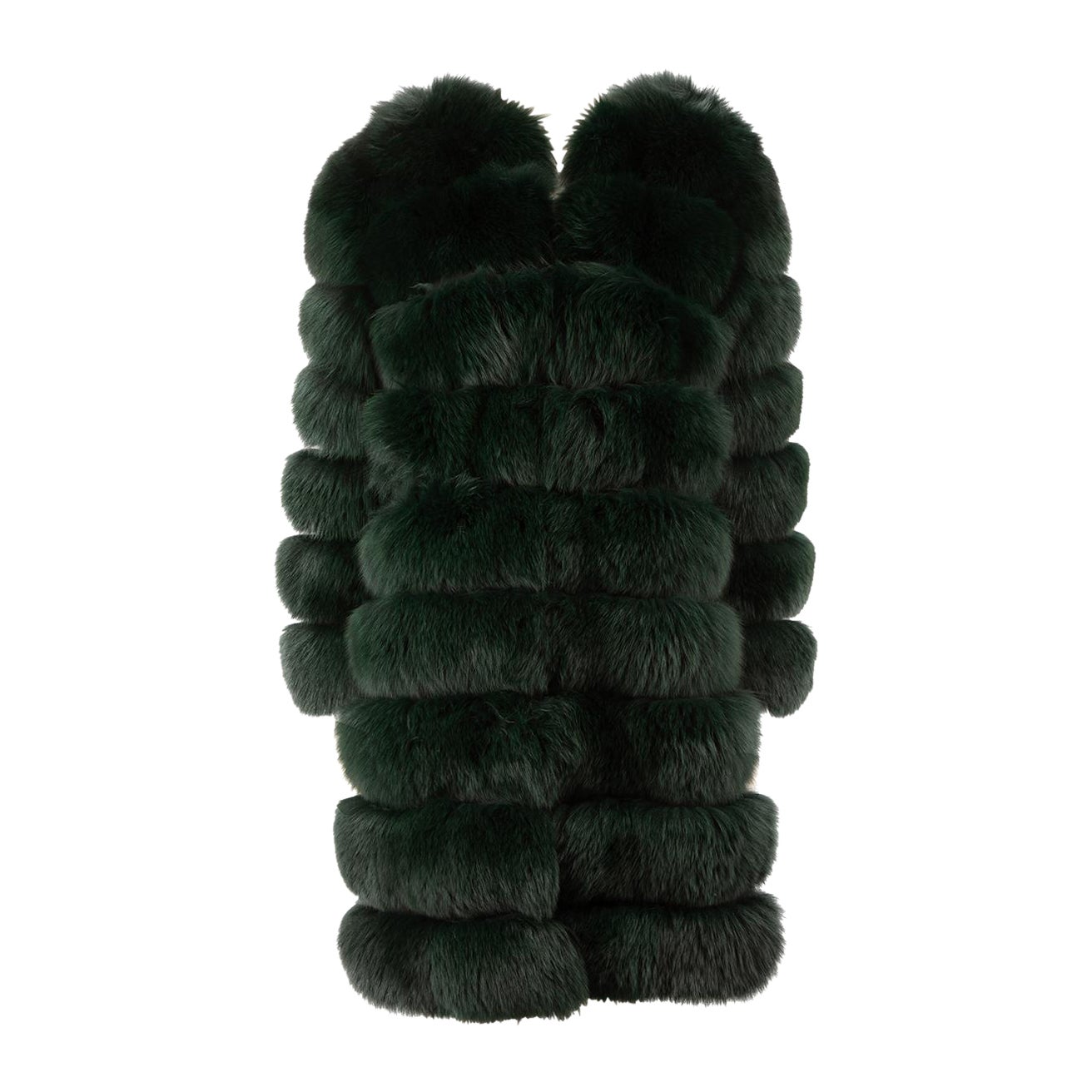 Unbranded Green Fur Coat Size M For Sale