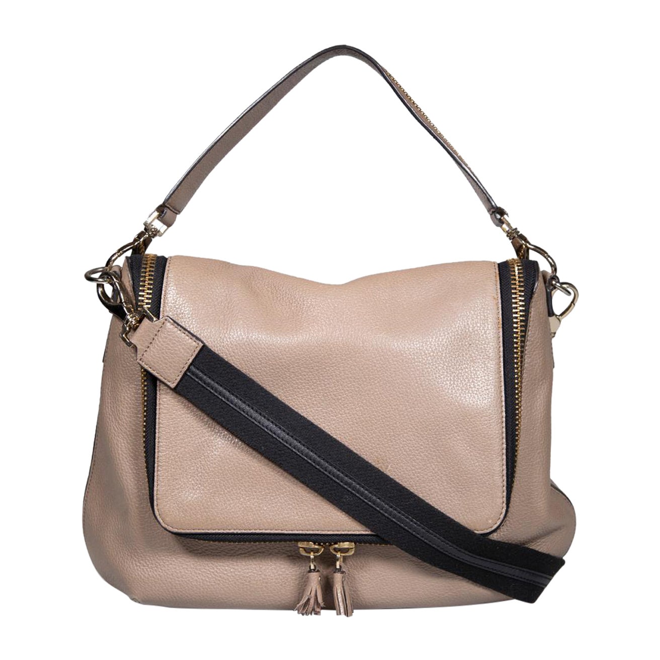 Anya Hindmarch Brown Leather Maxi Zip Crossbody Bag