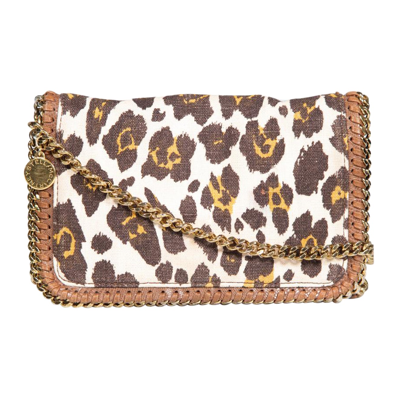 Stella McCartney Brown Mini Crossbody Bag en léopard en vente
