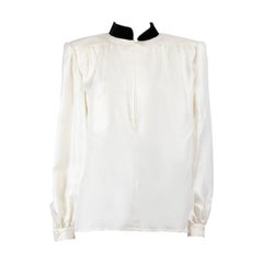 Valentino Garavani Vintage White Patch Pocket Blouse Size M