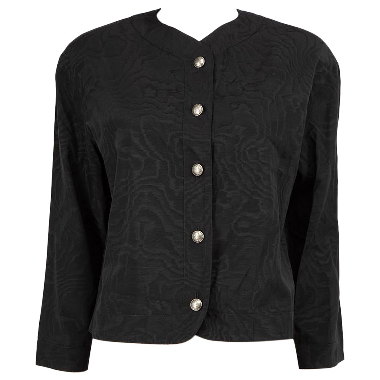 Jean Muir Black Button Up Shirt Size M For Sale