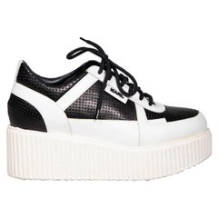 Karl Lagerfeld Noir Cuir Low Top Chunky Trainers Size IT 39