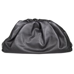 Used Bottega Veneta Black Leather Large Pouch Clutch