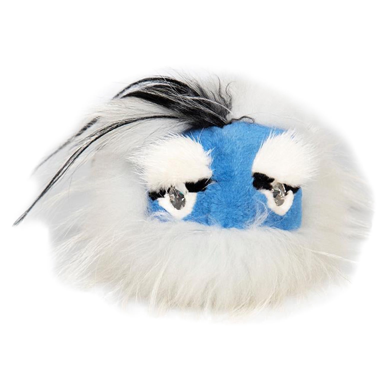 Fendi Light Blue Fur Maddie Monster Bag Charm For Sale