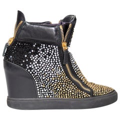 Baskets compensées Giuseppe Zanotti noires à strass taille IT 39