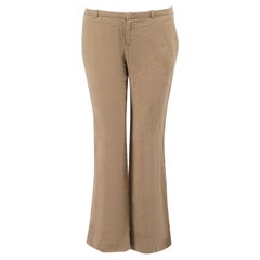 Gucci Beige Mid Rise Straight Leg Trousers Size S
