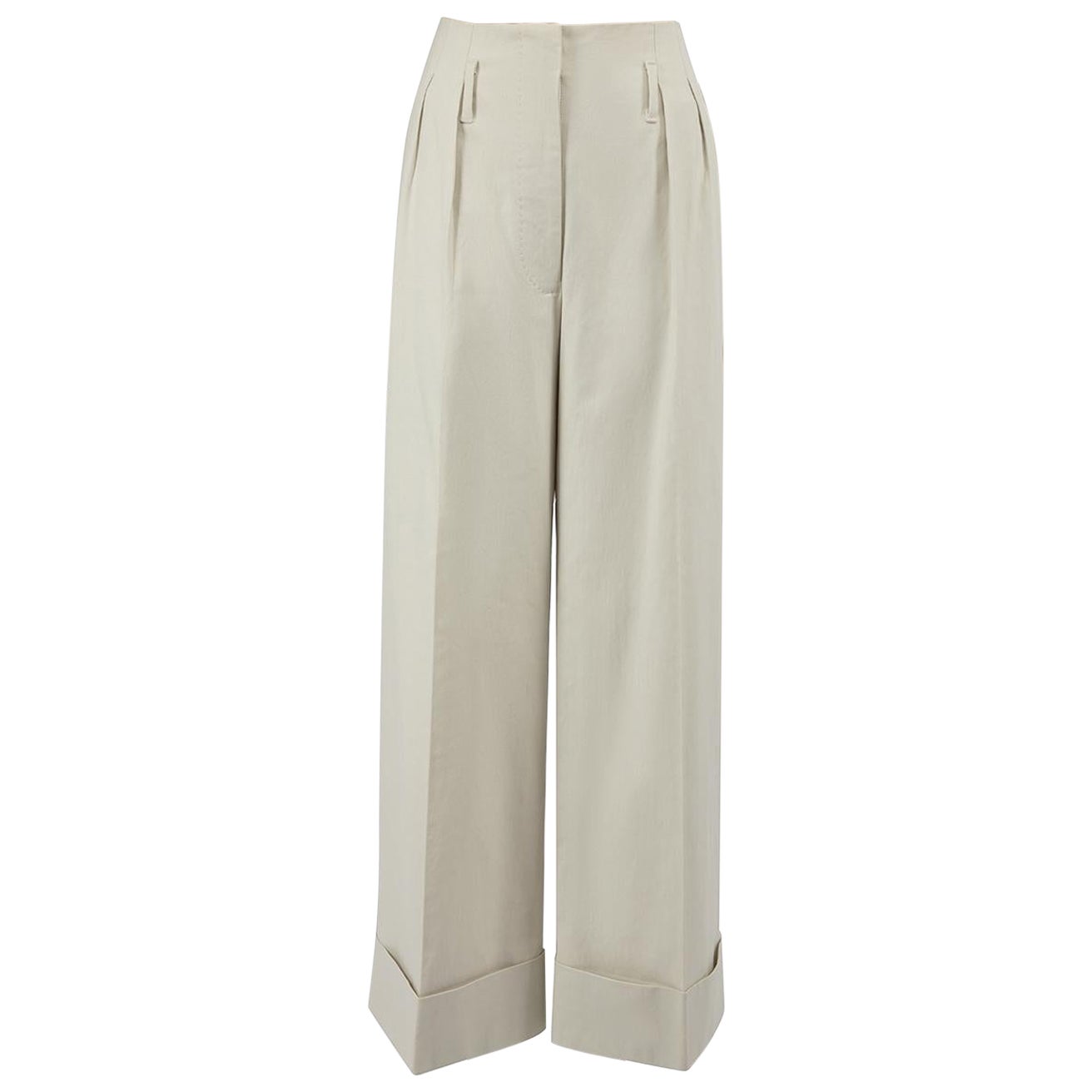 Pantalon large Stella McCartney beige taille S en vente