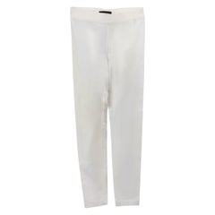 The Row - Pantalon blanc skinny ajusté avec fermeture éclair, taille XS