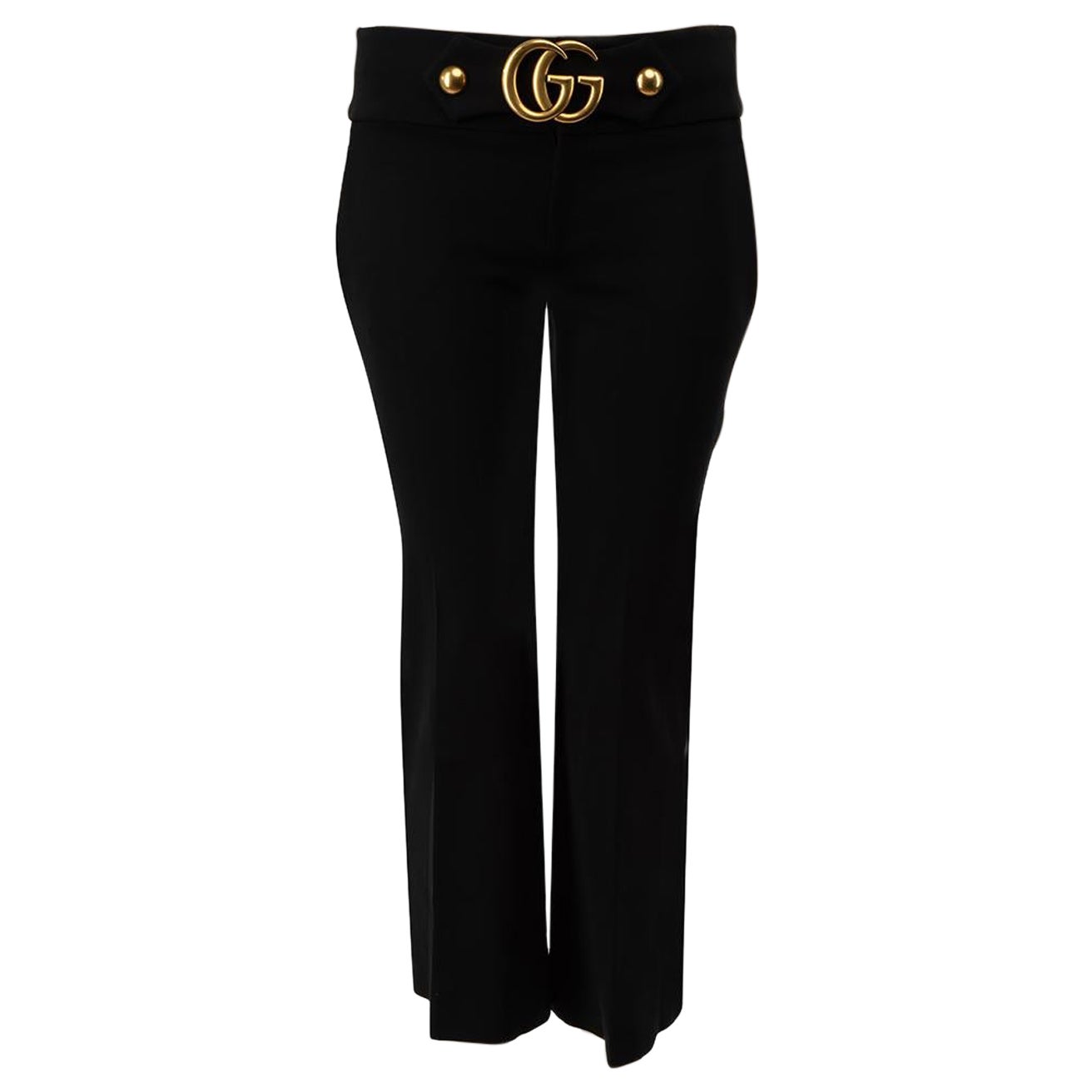 Gucci Black Doppia GG Slim Fit Trousers Size XS For Sale