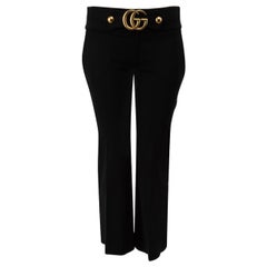 Gucci Black Doppia GG Slim Fit Trousers Size XS