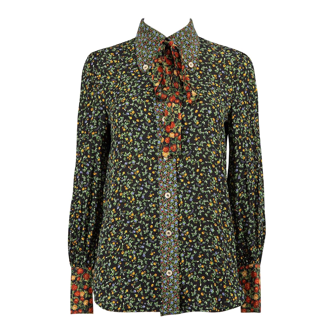 Gucci Liberty Floral Bow Detail Shirt Size XS For Sale