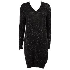 Stella McCartney Black Knit Sequinned Mini Dress Size M