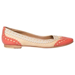 Used Hermès Brogue Detail Leather Ballet Flats Size IT 35