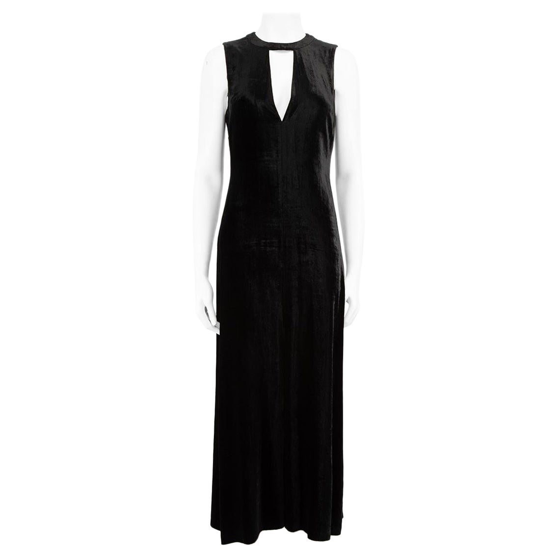 A.L.C. Black Velvet V-Neck Sleeveless Dress Size S For Sale