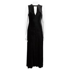 A.L.C. Schwarzes ärmelloses Kleid mit V-Ausschnitt aus Samt Größe S