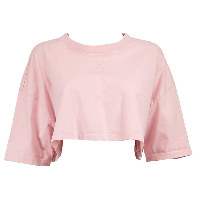 Loewe Pink Anagram Embroidered Cropped Top Size S For Sale