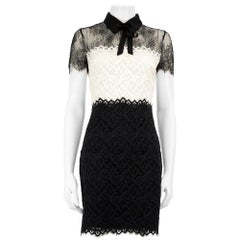 Sandro Black Lace Short Sleeve Mini Dress Size M