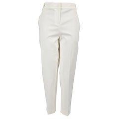 St. John White Tailored Slim Trousers Size S