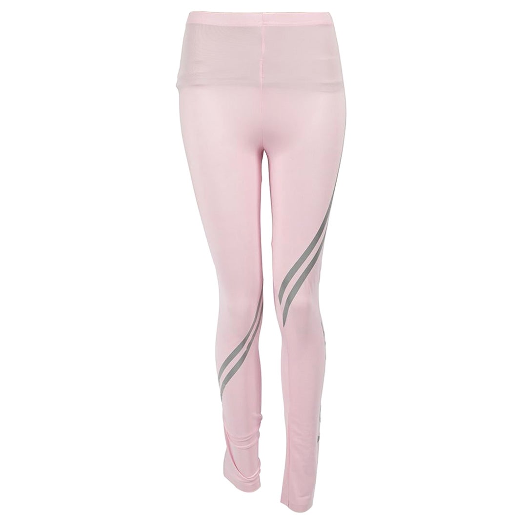 Loewe Pink Striped Logo Detail Leggings Size L For Sale