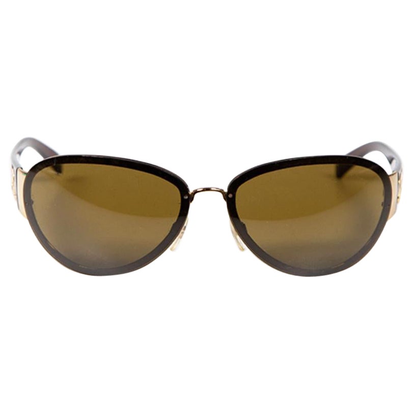 Chanel Brown Shield Sunglasses For Sale