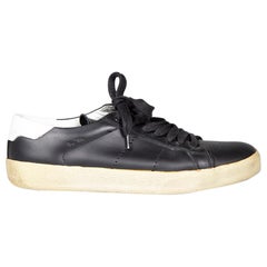 Saint Laurent Black Leather Low Top Trainers Size IT 35