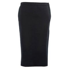 Balenciaga Black Cotton Knee Length Pencil Skirt Size S