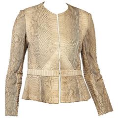 Tan Bill Blass Python Jacket