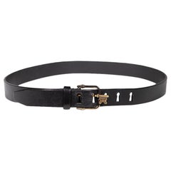 Dolce & Gabbana D&G Black Leather Key Hole Accent Belt