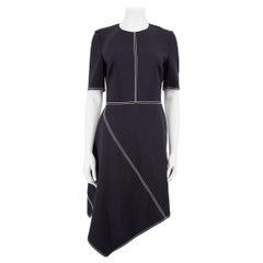 Stella McCartney Navy Wolle Asymmetrischer Saum Kleid Größe S