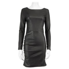 Maje Black Leather Mini Dress Size M
