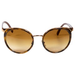Used Versace Brown Round Frame Sunglasses