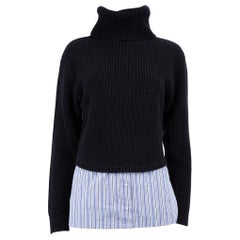 Sandro Navy Knitted Layered Jumper Size S