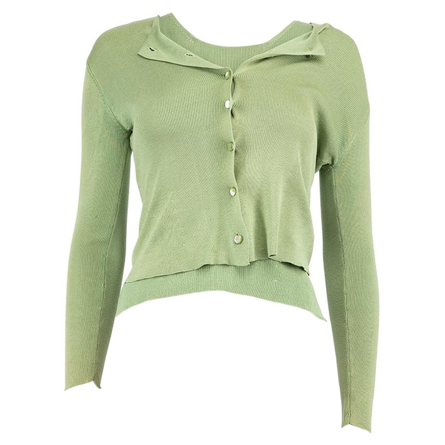 Etro Green Silk Knit Cardigan & Top Matching Set Size S For Sale