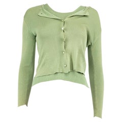 Used Etro Green Silk Knit Cardigan & Top Matching Set Size S