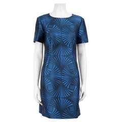 Alberta Ferretti Blue Glitter Accent Mini Dress Size L