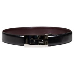 Gucci Black Leather G Buckle Belt