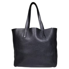 Etro Black Leather Medium Tote Bag