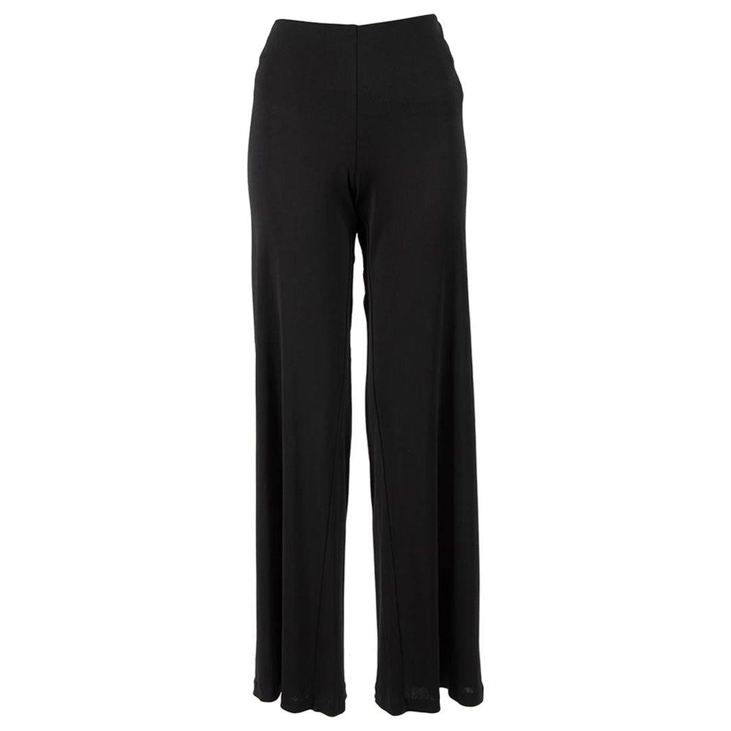 La Perla Black Wide Fit Trousers Size XL For Sale