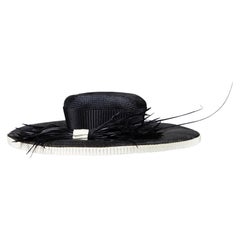 Harrods Vintage Black Feather Detail Hat