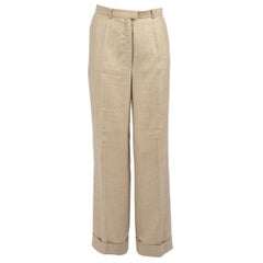 Escada Beige Kaschmir-Hose mit geradem Ausschnitt Größe S