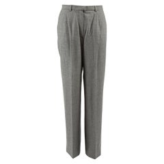 Escada Grey Wool High Waisted Trousers Size S