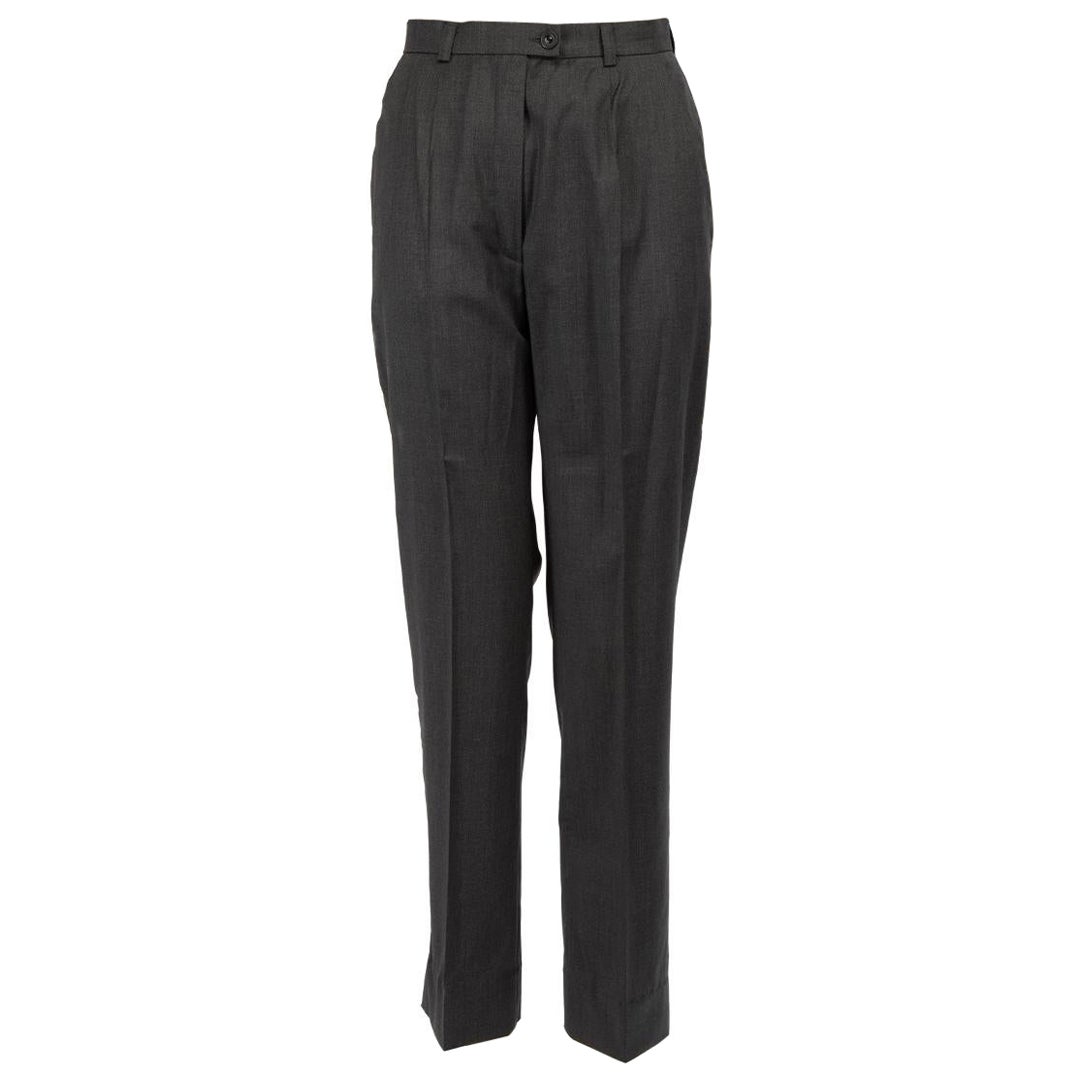 Escada Grey Wool Straight Mid Rise Trousers Size XS For Sale