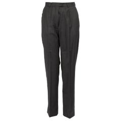 Pantalon droit mi-long en laine gris Escada Taille XS