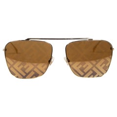 Fendi Brown Metall FF Logo-Sonnenbrille