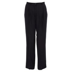 Escada Navy Wool High Waisted Trousers Size S